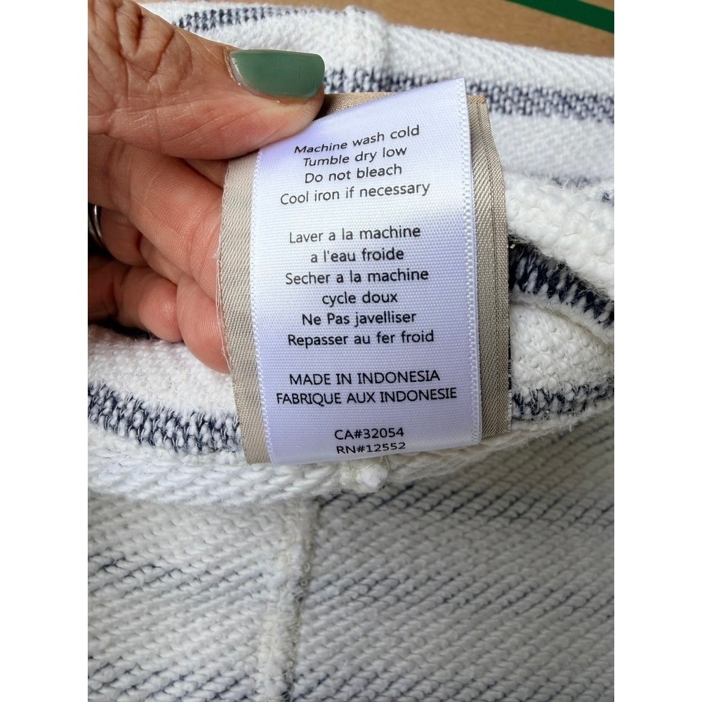 Dolan Jacket Womens M White Blue Left Coast Striped Sailor Coastal Nautical - Picture 6 of 8